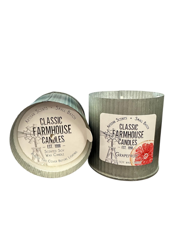 Grapefruit 12 oz Organic Tin Candle