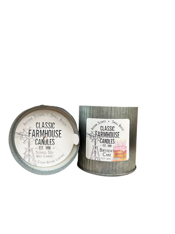 Birthday Cake 12 oz Organic Tin Candle