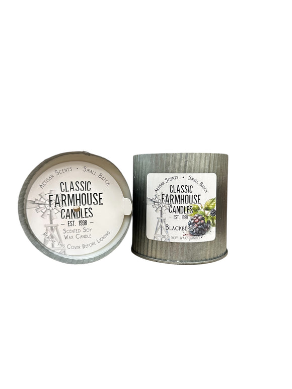 Blackberry 12 oz Organic Tin Candle