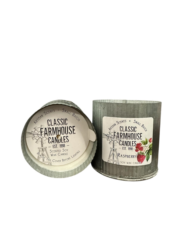 Raspberry 12 oz Organic Tin Candle