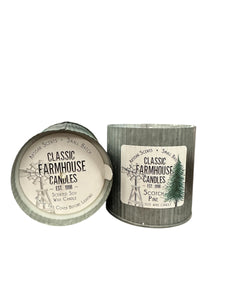 Scotch Pine 12 oz Organic Tin Candle