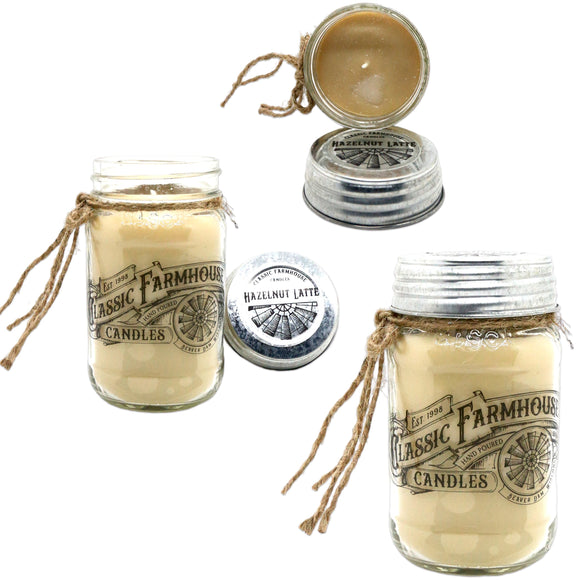 Hazelnut Latte 14 oz Mason Jar Candle