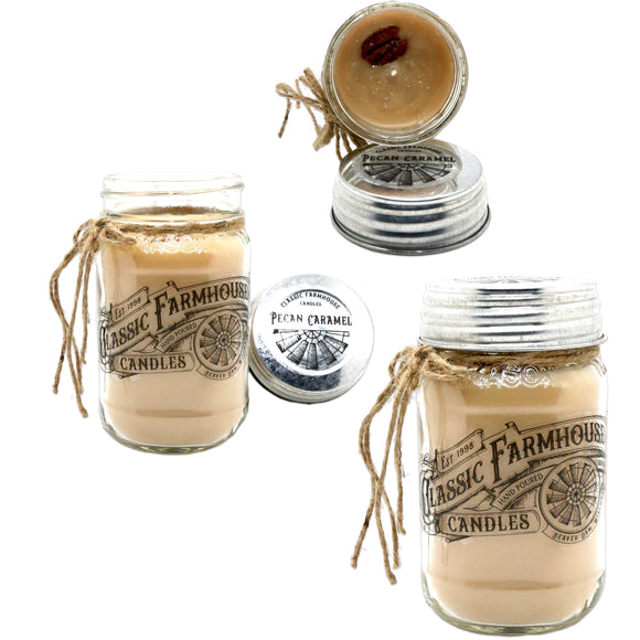 Pecan Caramel 14 oz Mason Jar Candle