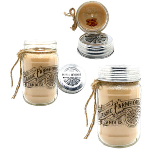 Maple Walnut 14 oz Mason Jar Candle