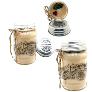 Hollyberry 14 oz Mason Jar Candle